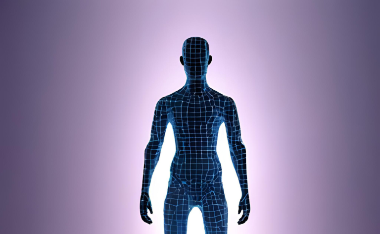 Una silueta humana tridimensional en representación de un avatar.
