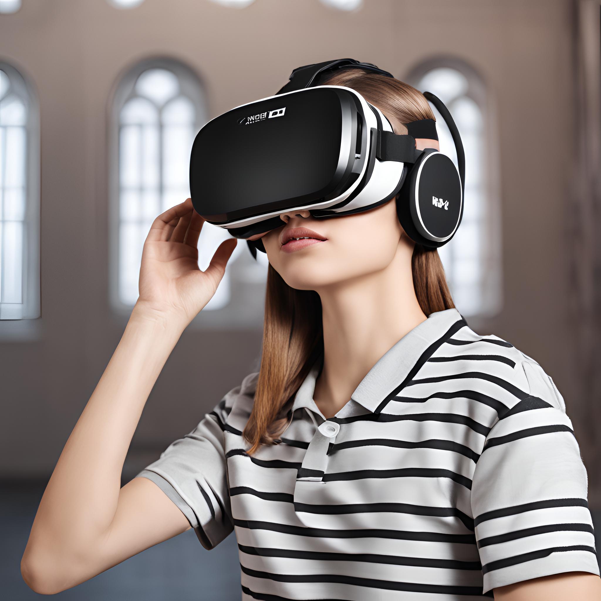 Mujer realizando Tratamiento TCA usando gafas de realidad virtual como herramienta.